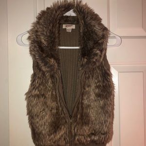 Brown fur vest